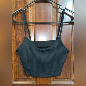 Black Cropped Tank Top